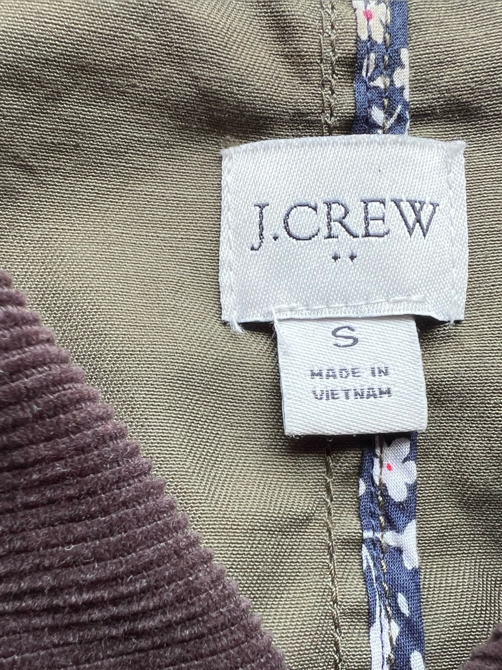 J.Crew Olive Field Jacket Corduroy Collar Utility Jacket Womens Small - Picture 3 of 7
